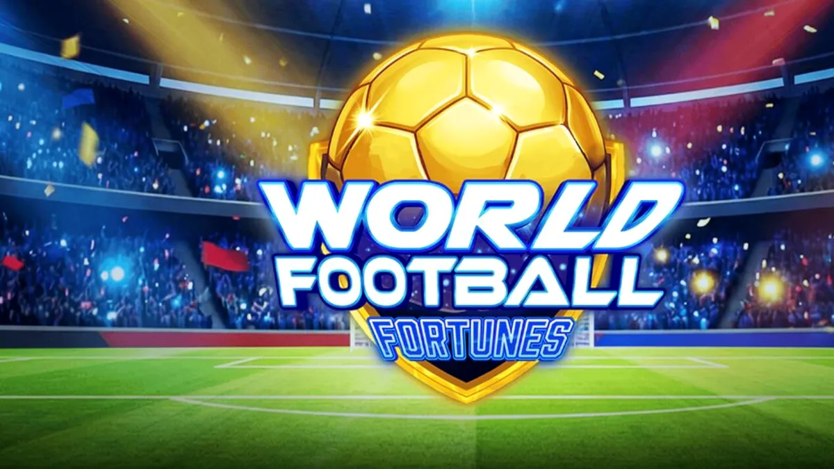 World Football Fortunes slot machine interface with stadium background